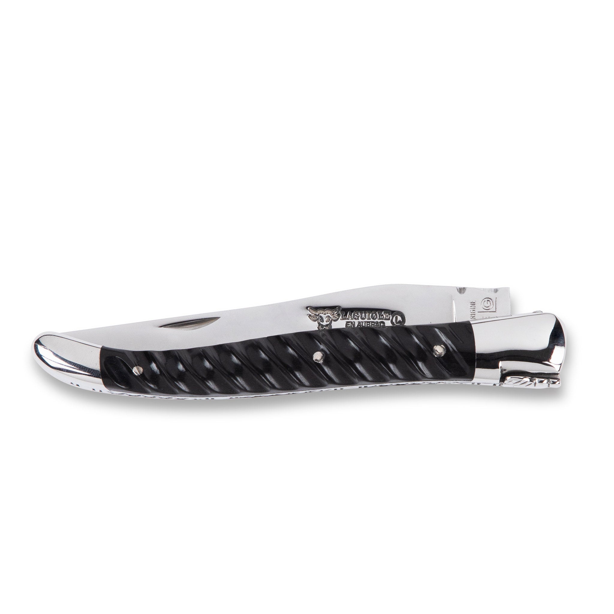 Laguiole Steel with Twisted Ebony Horn Pocketknife