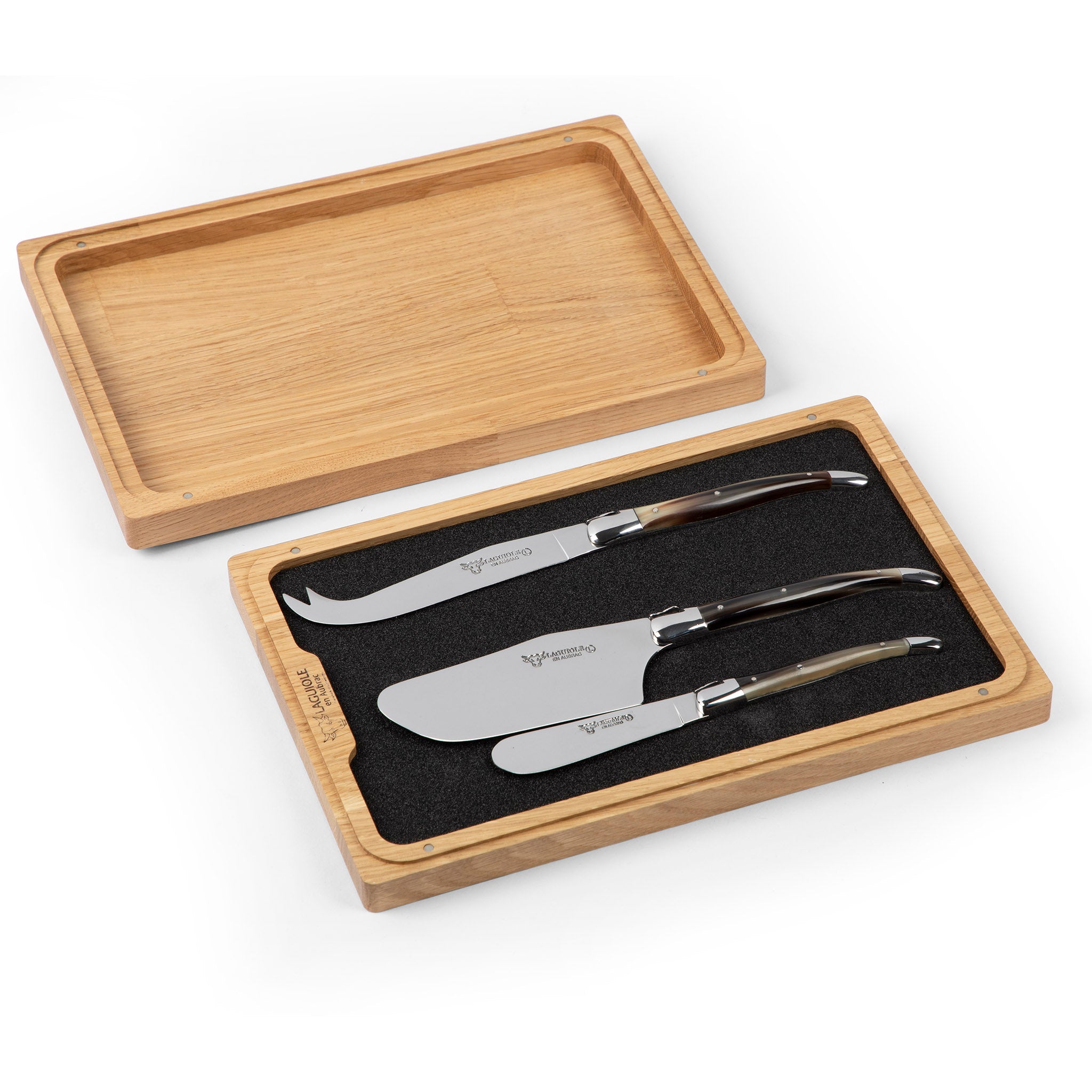 Laguiole Three Piece Cheese Knife Set Horn