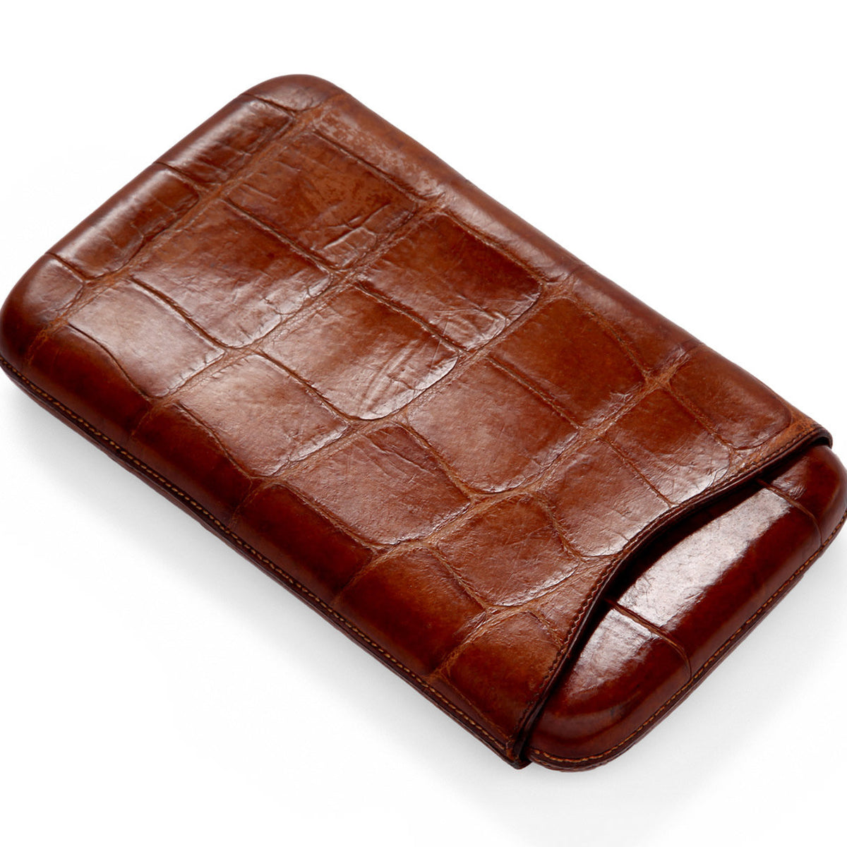 Red crocodile cigar case - Luxury leathergoods