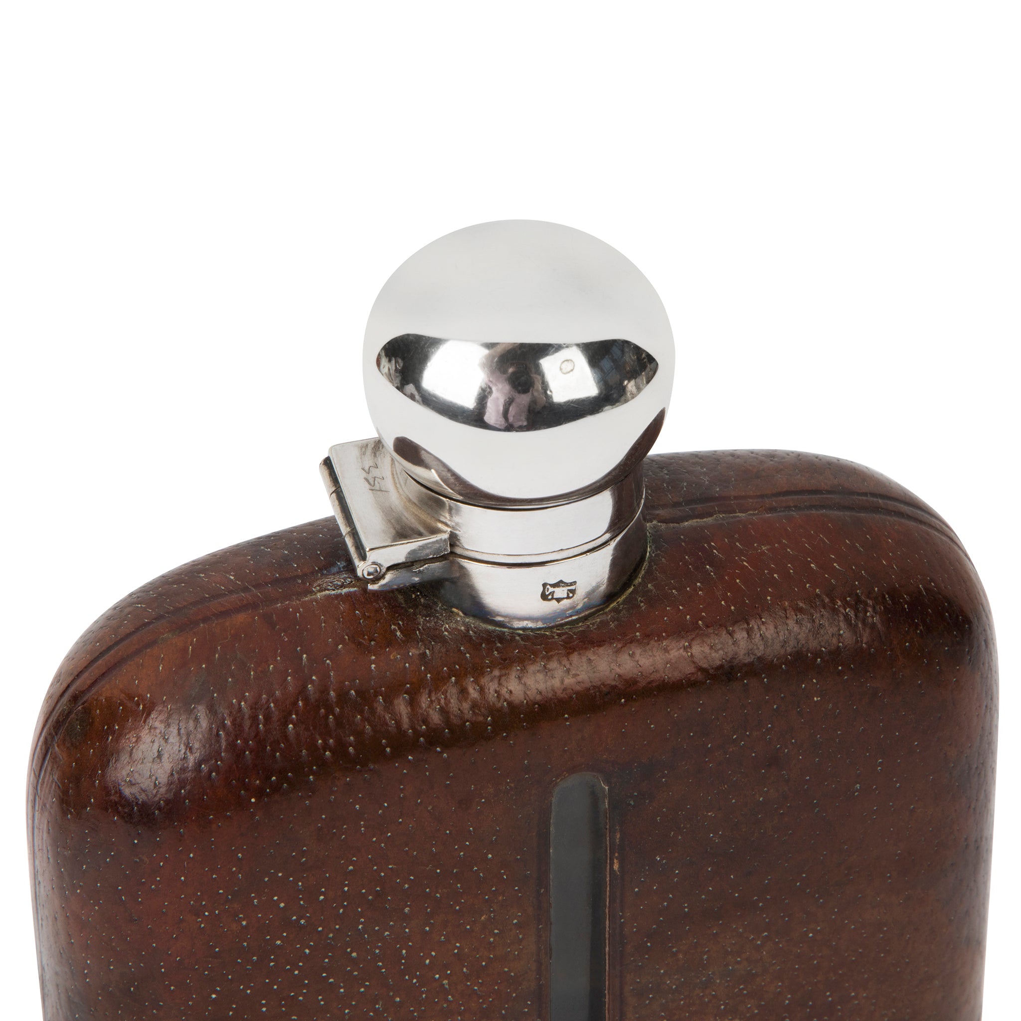 Large James Dixon & Sons Silver and Leather Flask