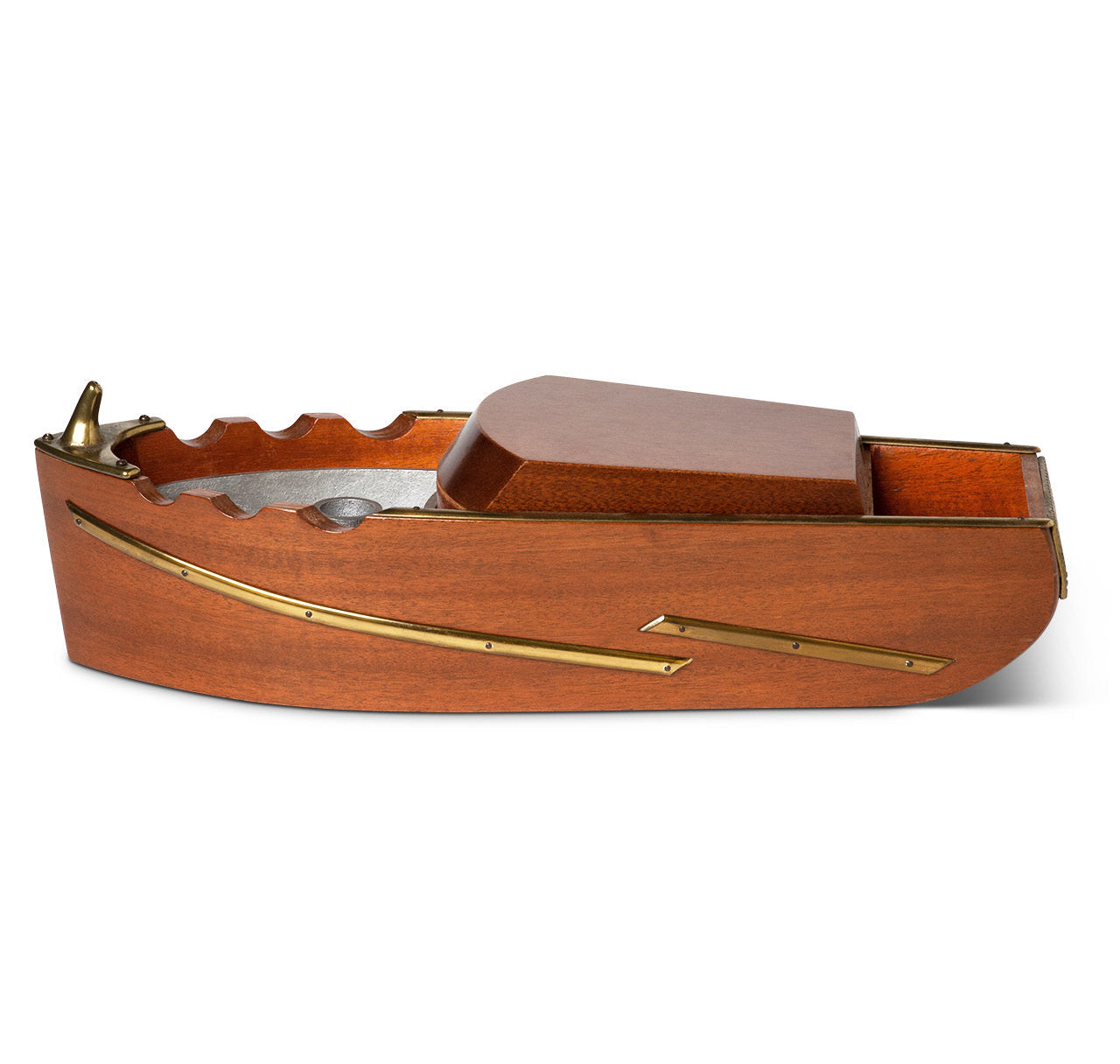 Mid-Century Boat Form Cigar Humidor