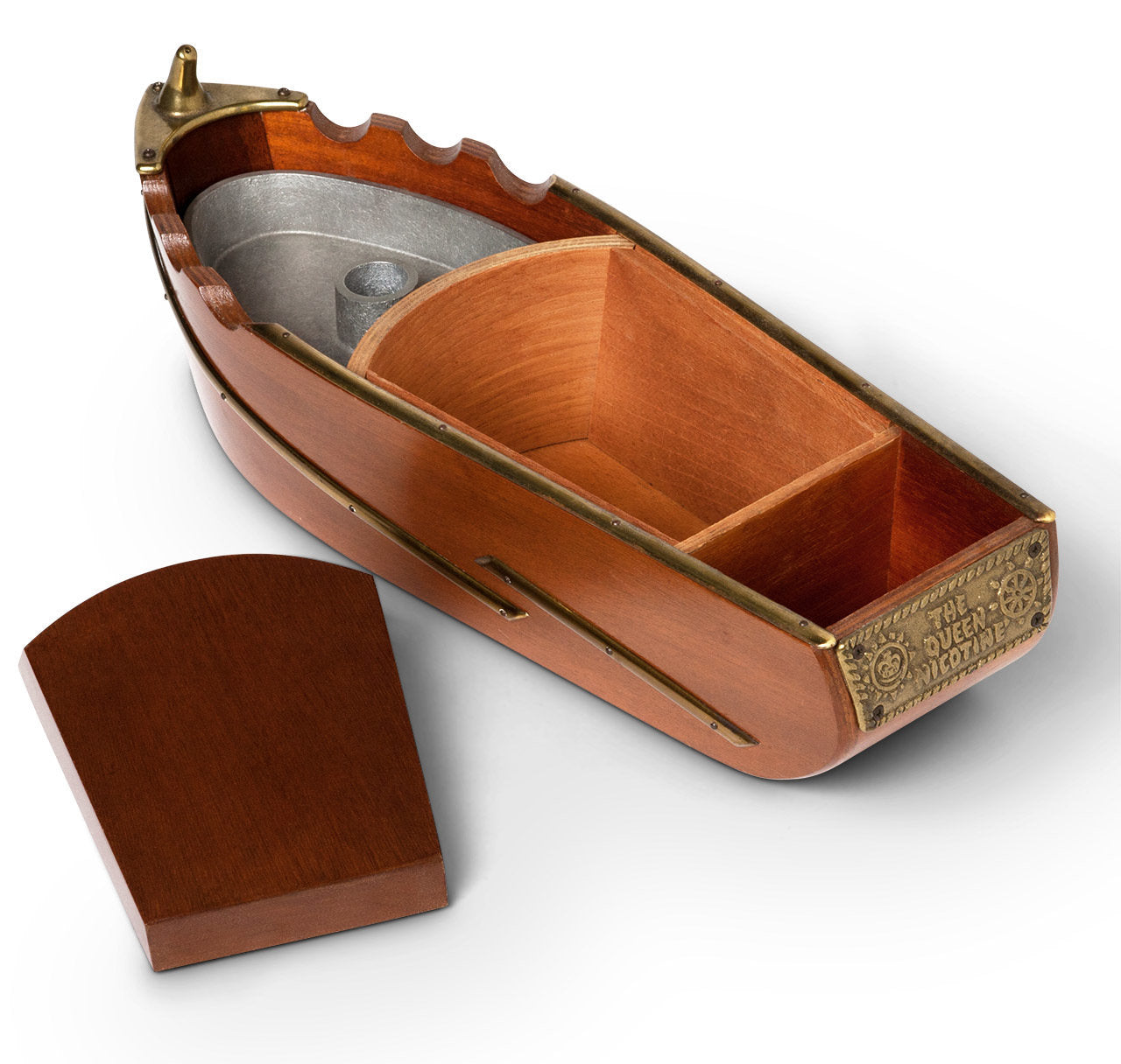 Mid-Century Boat Form Cigar Humidor