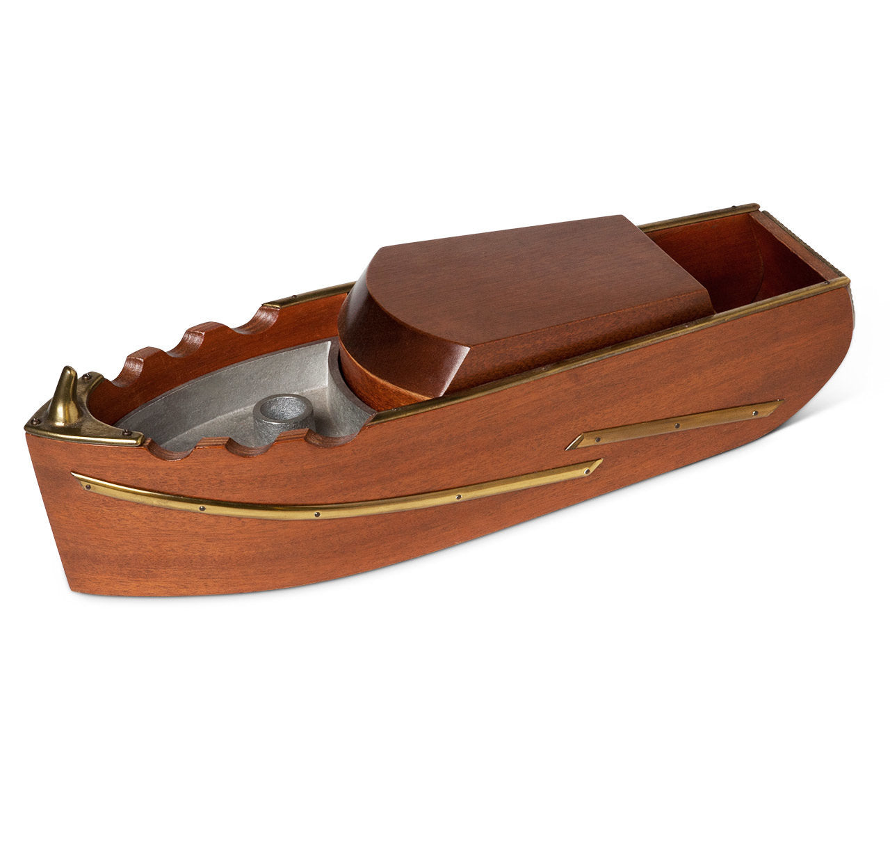 Mid-Century Boat Form Cigar Humidor