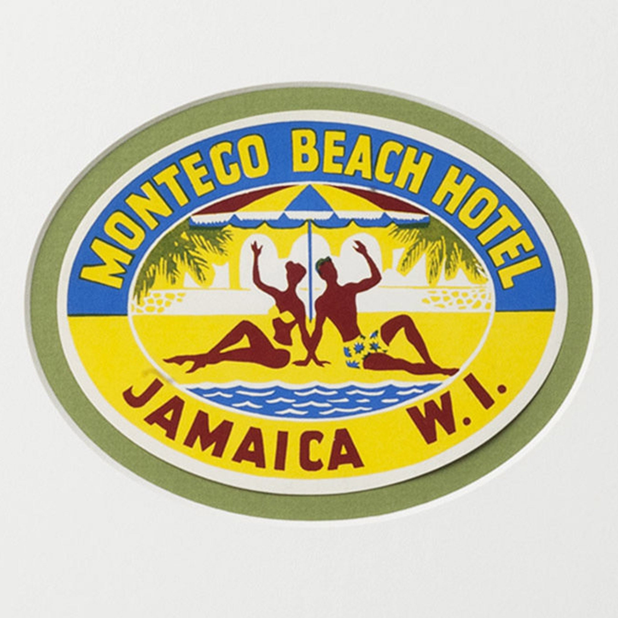 Montego Beach Hotel Jamaica Luggage Label
