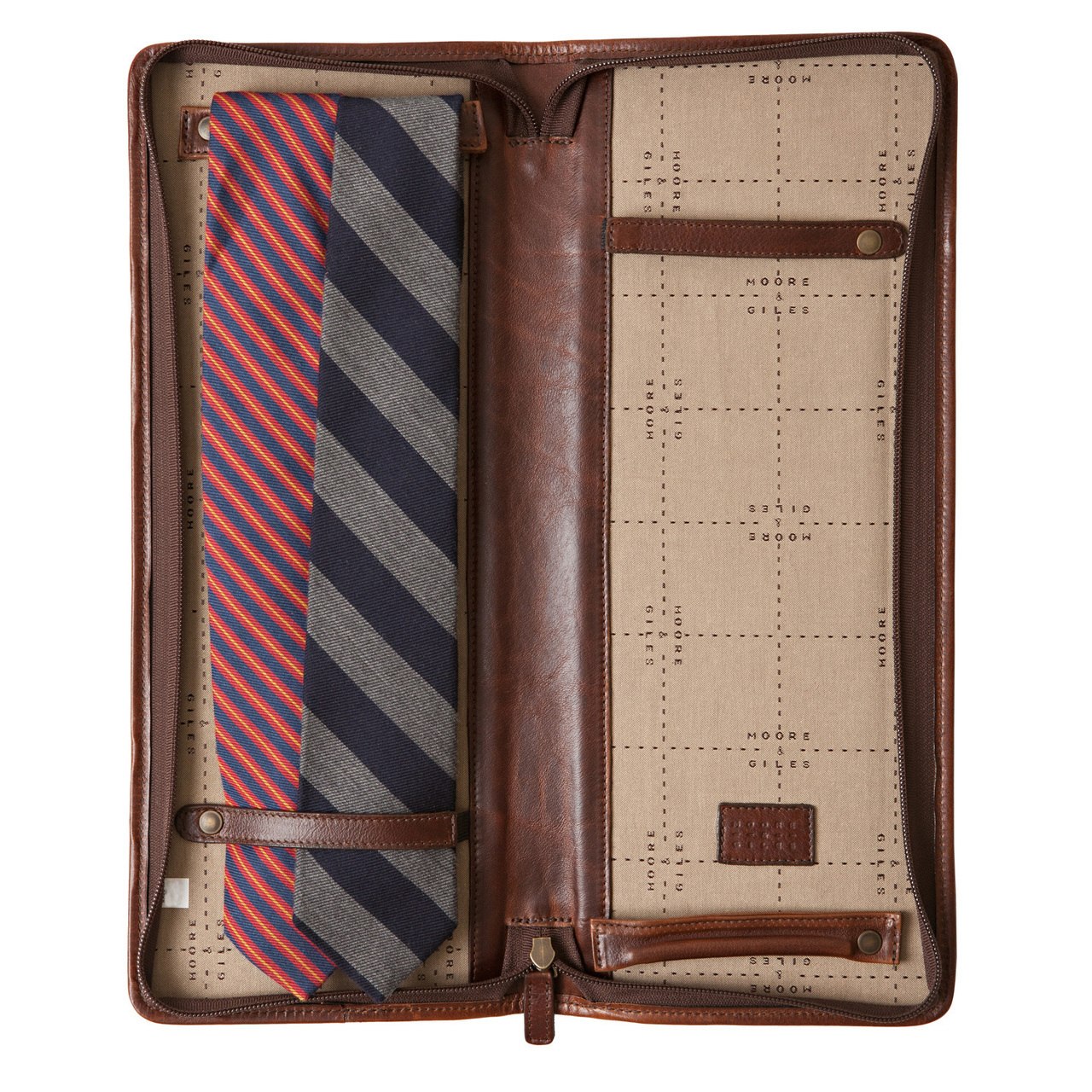 Moore & Giles Evans Tie Case - Titan Milled Brown