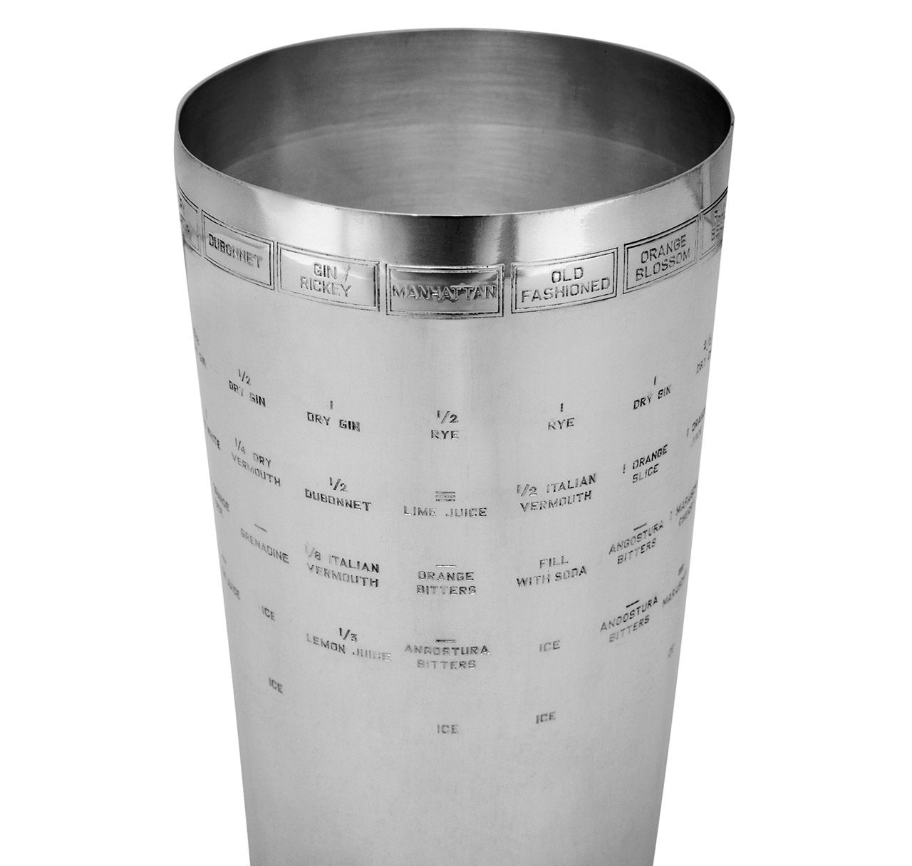 Napier "Tells You How" Recipe Silver-Plated Cocktail Shaker