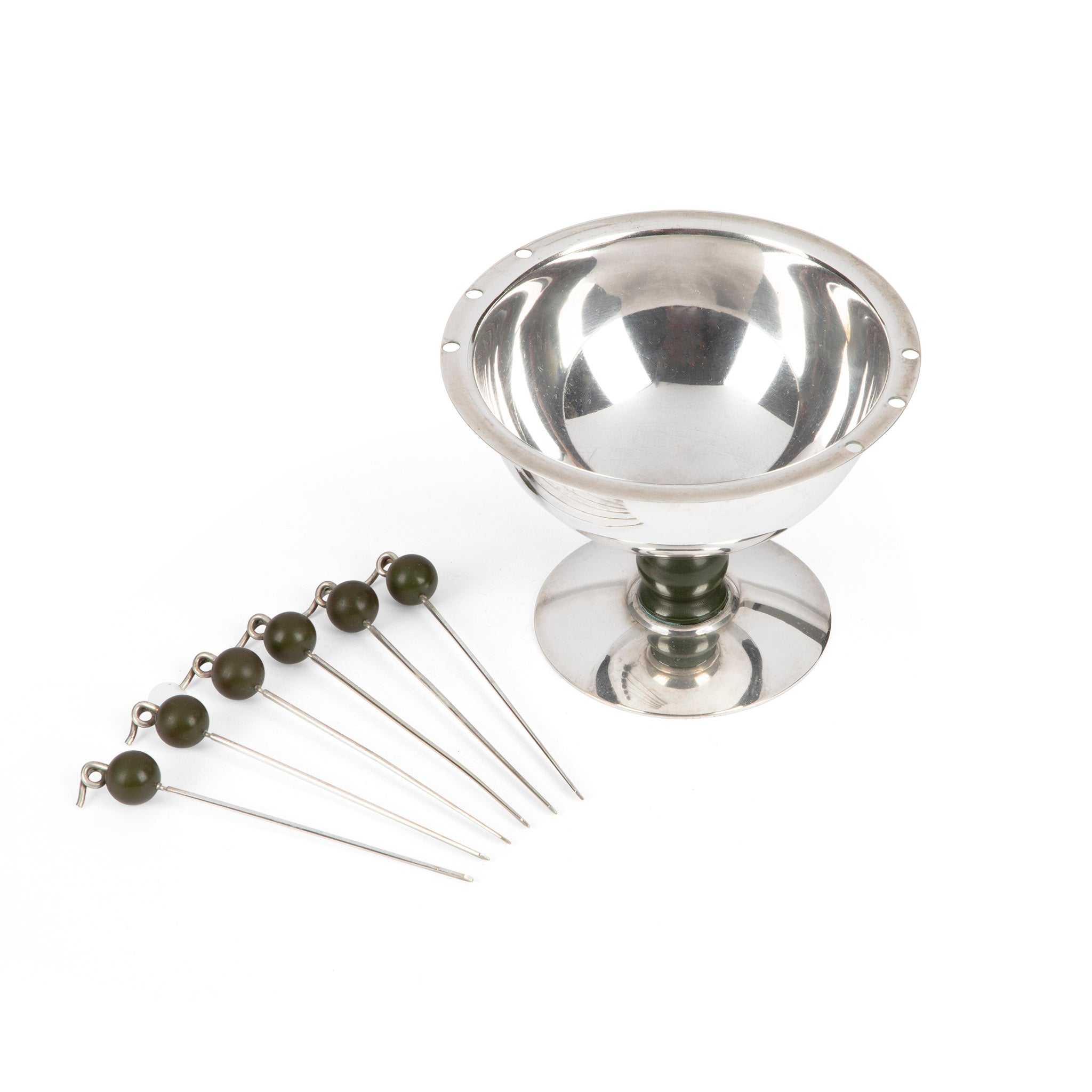 Napier Silver Olive Cocktail Pick Compote Set