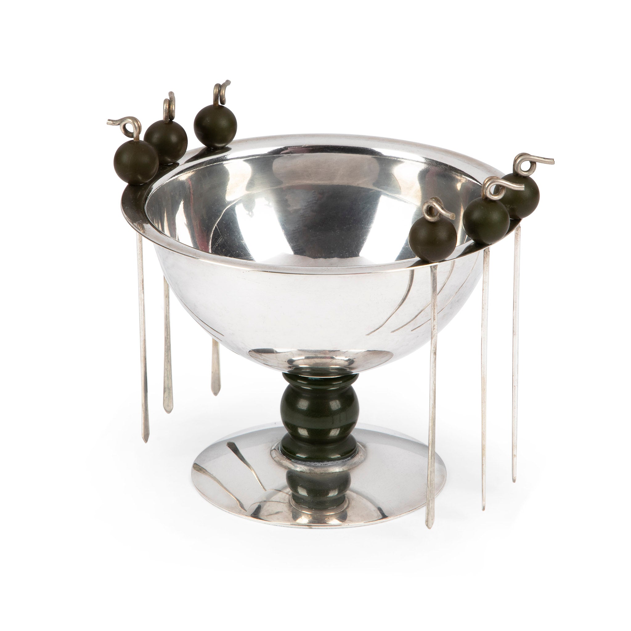 Napier Silver Olive Cocktail Pick Compote Set