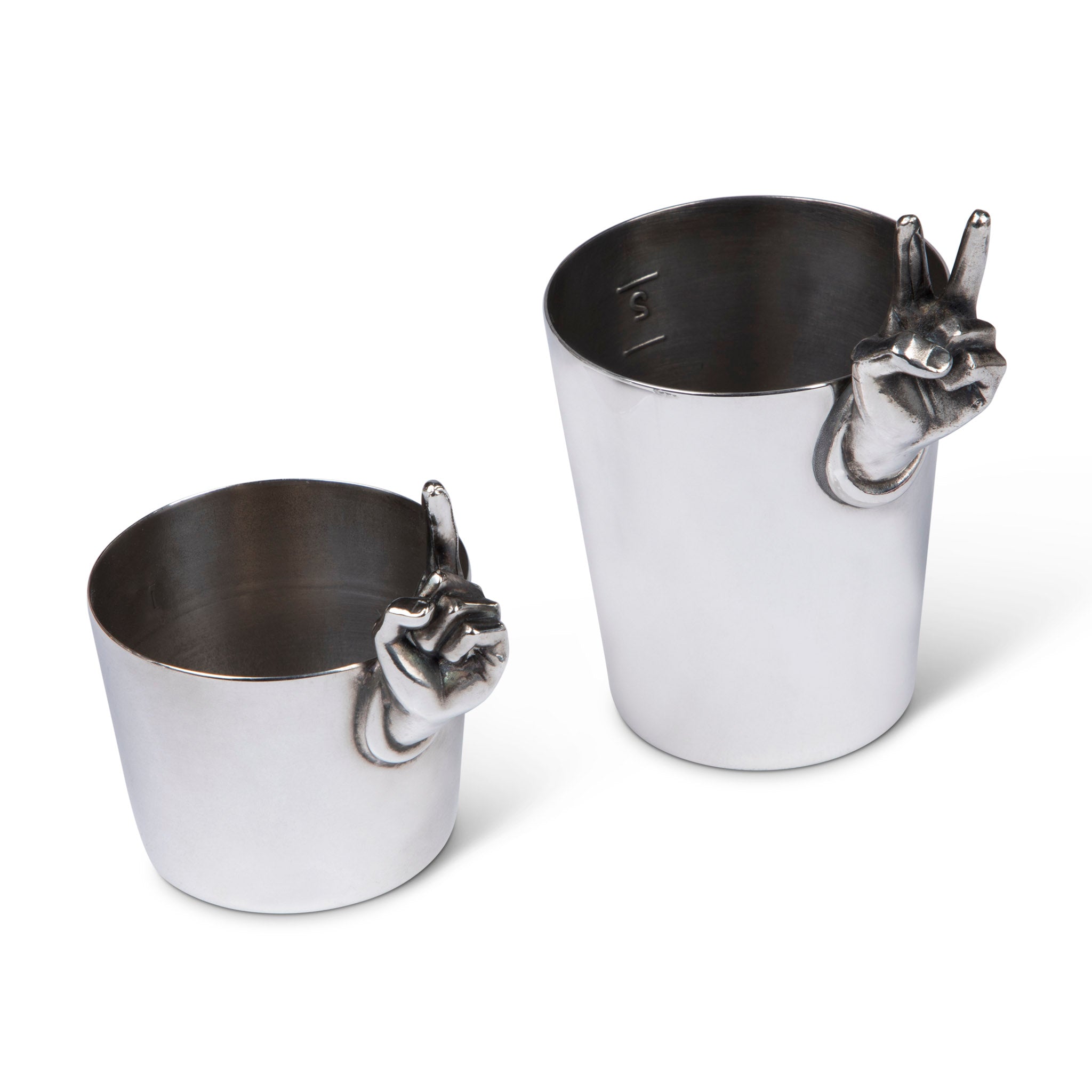 Napier One-Finger & Two Finger Silver Jigger Set