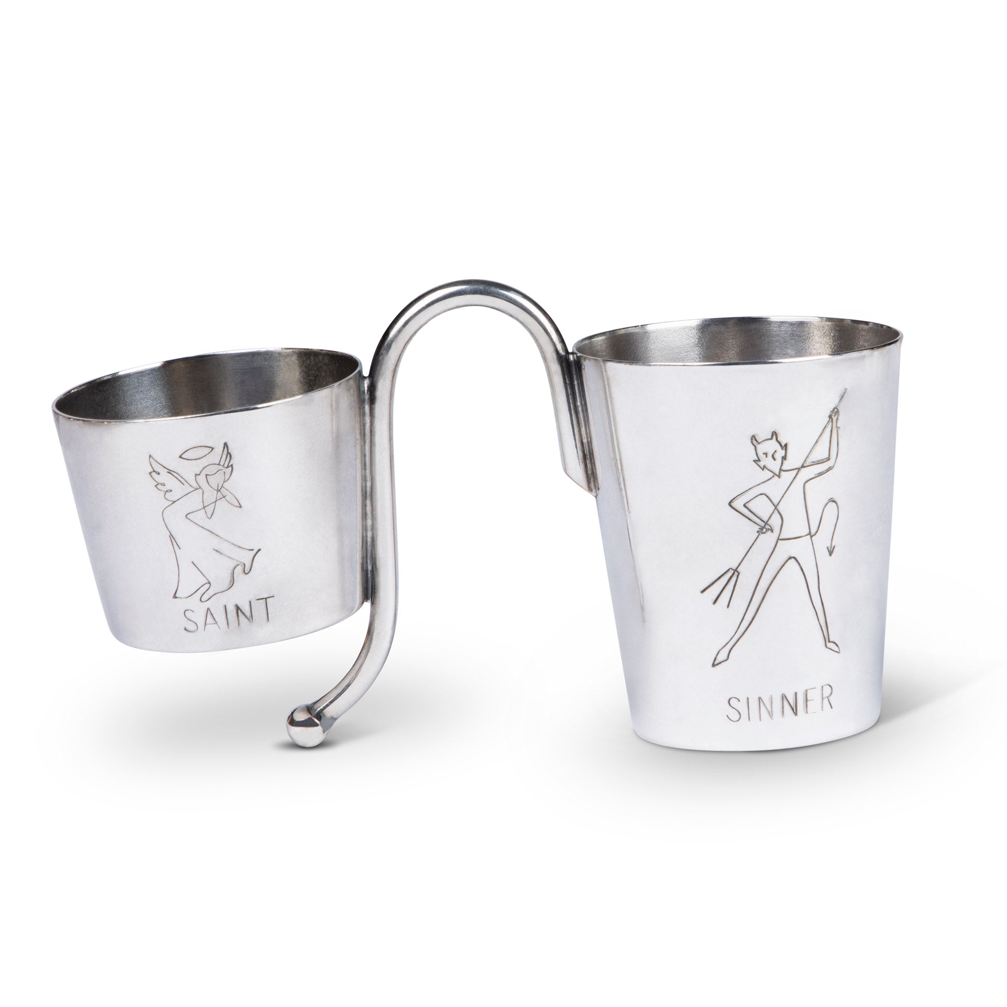 Napier Saint & Sinner Silver Double Jigger Set