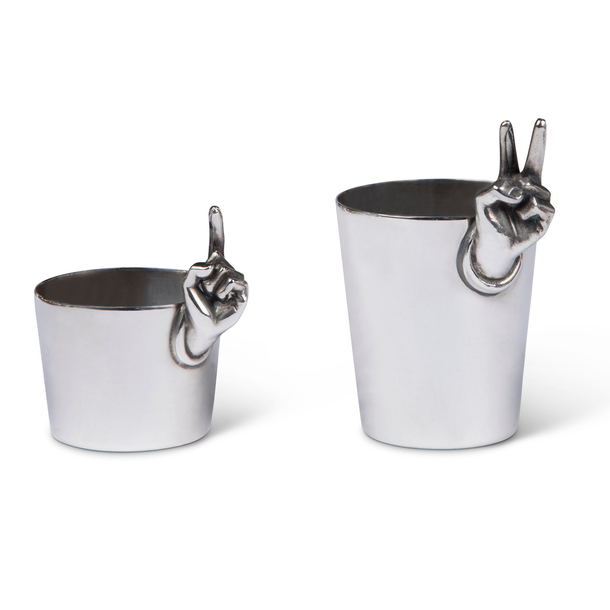 Napier One-Finger & Two Finger Silver Jigger Set