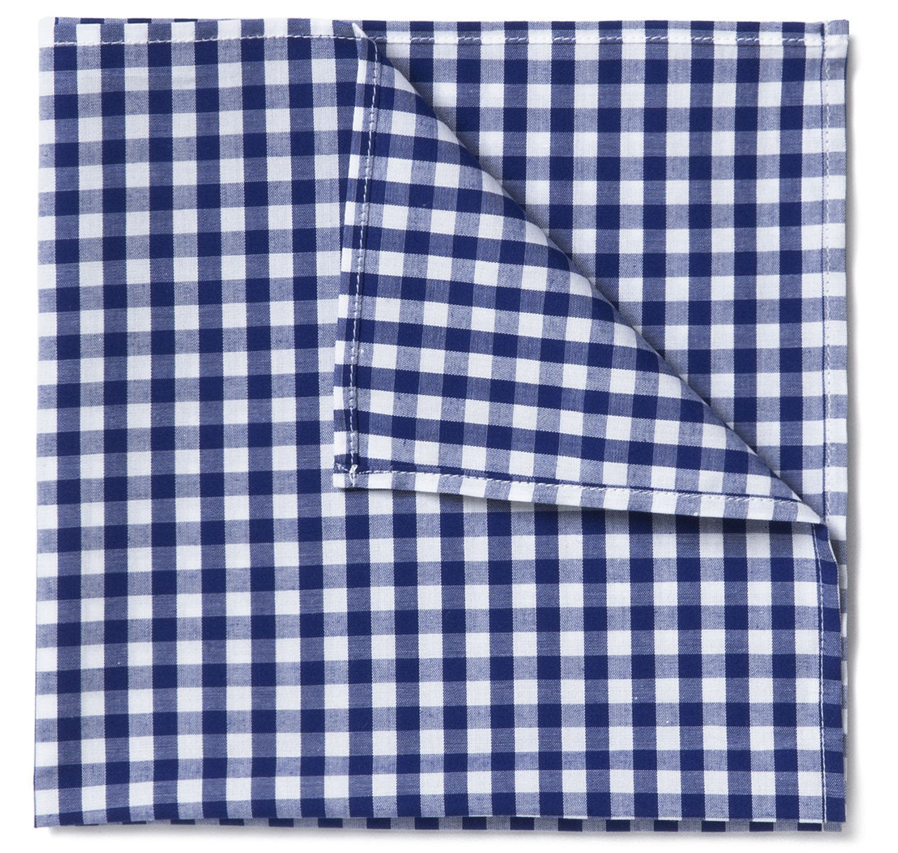 Navy Gingham Pocket Square