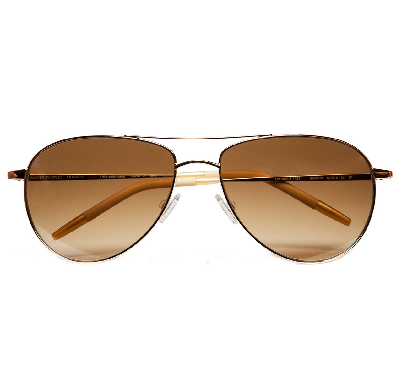 Oliver Peoples Benedict 59 Gold with Amber Chrome Photochromic Glass