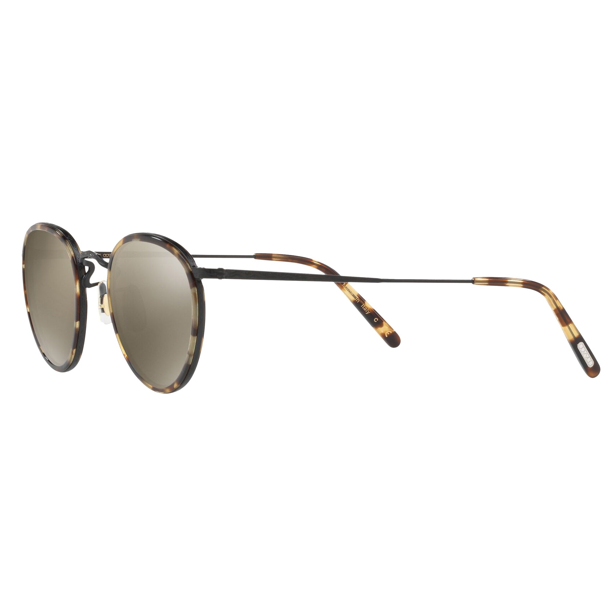 Oliver Peoples MP-2 Sun Hickory-Tortoise Black with Dark Grey Mirror Gold Sunglasses