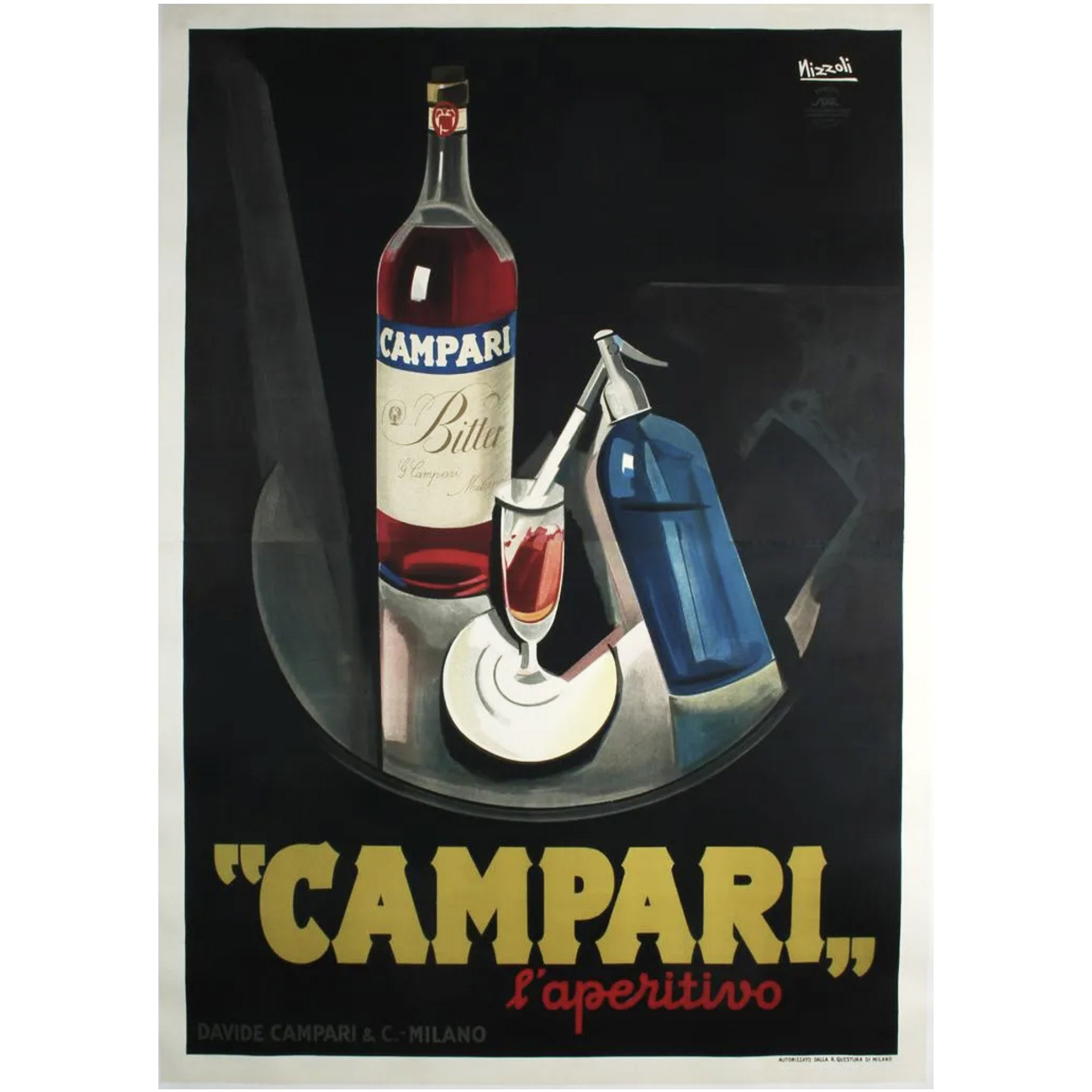 Original Art Deco Italian Campari Poster by Nizzoli, 1926