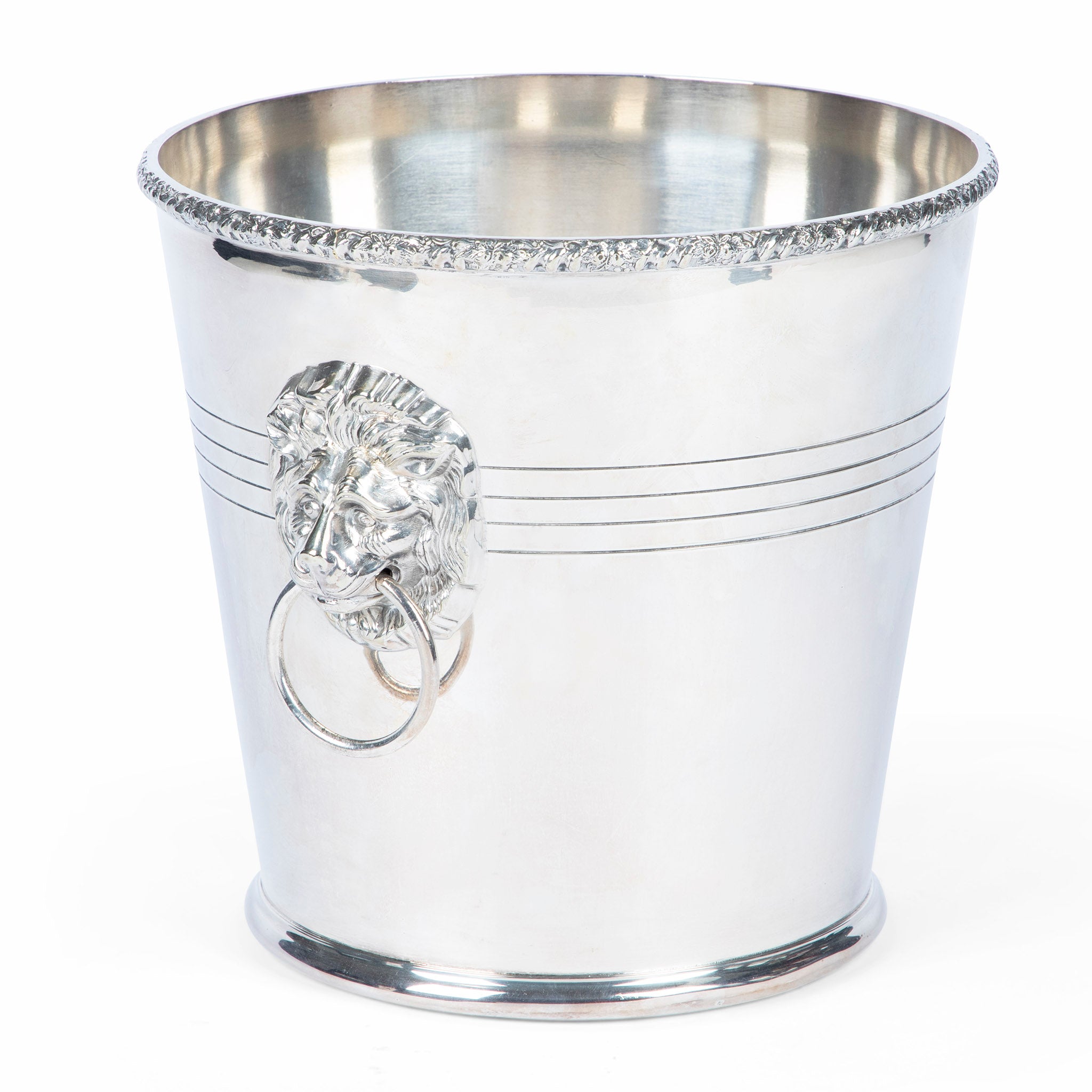 P.H. Vogel & Co. Silver Plate Lion Head Champagne Bucket Wine Cooler