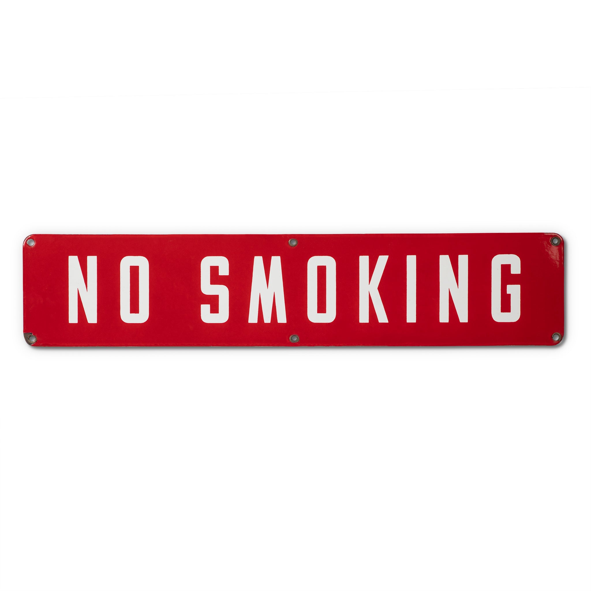 Vintage Red Porcelain No Smoking Sign