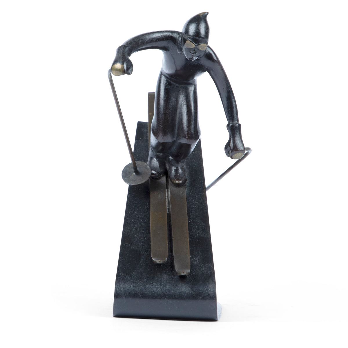 Richard Rohac Richard Rohac Mid-Century Vienna Bronze Large Skier Sculpture