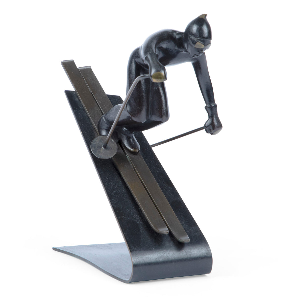 Richard Rohac Richard Rohac Mid-Century Vienna Bronze Large Skier Sculpture