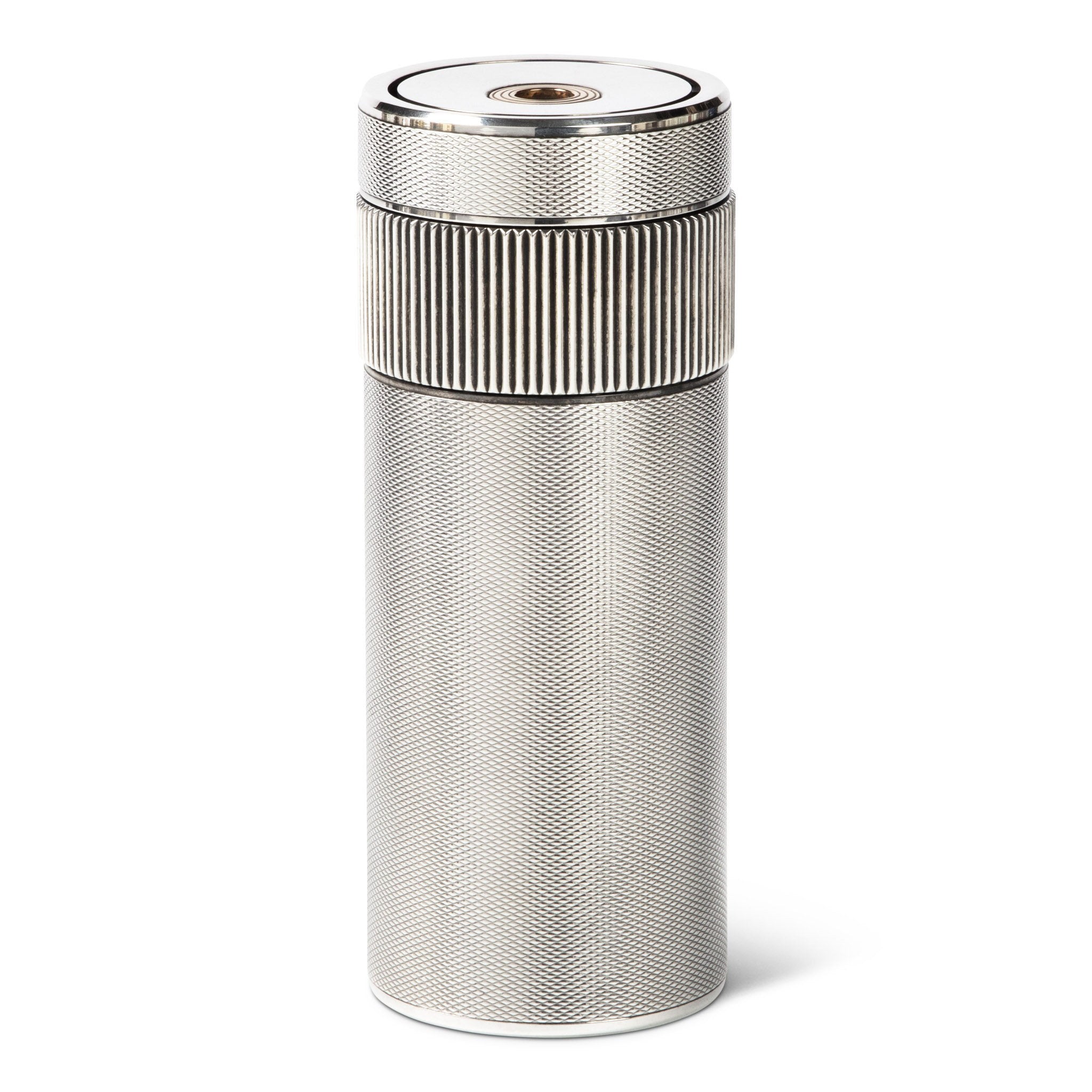 S.T. Dupont Silver Grain D'Orge Cylinder Table Lighter