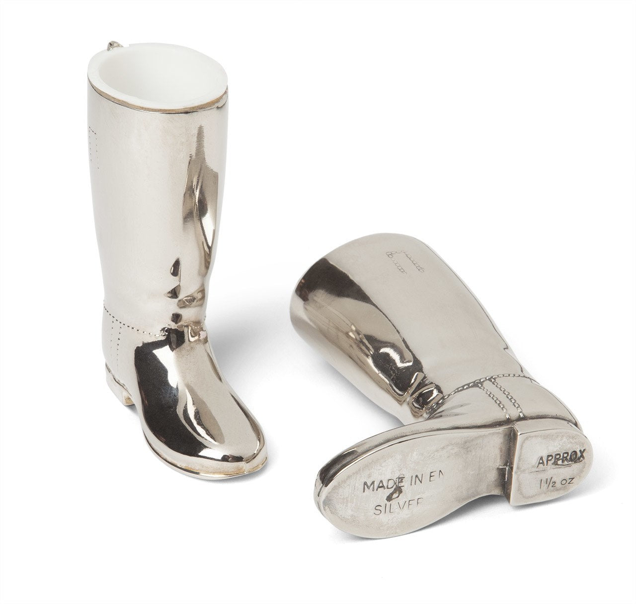 Vintage Silver Riding Boot Figural Jigger Set