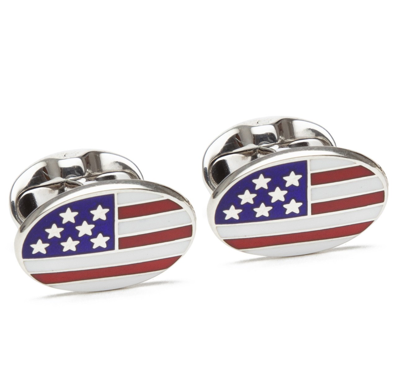 American Flag Sterling Silver Cufflinks