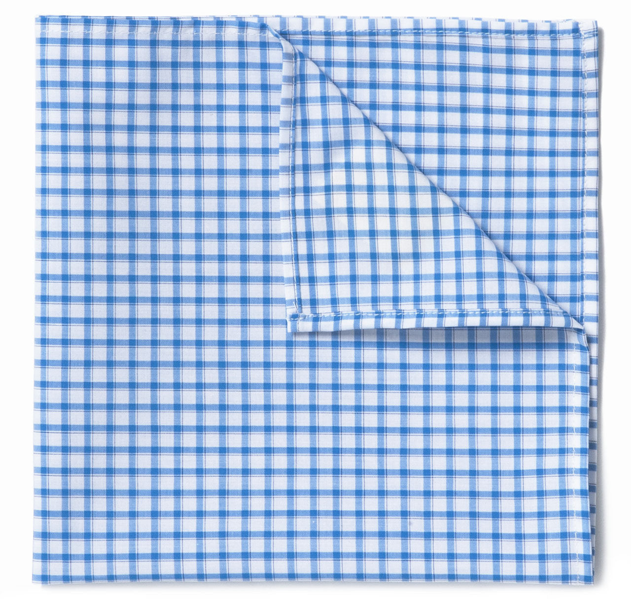 Blue Gingham Pocket Square