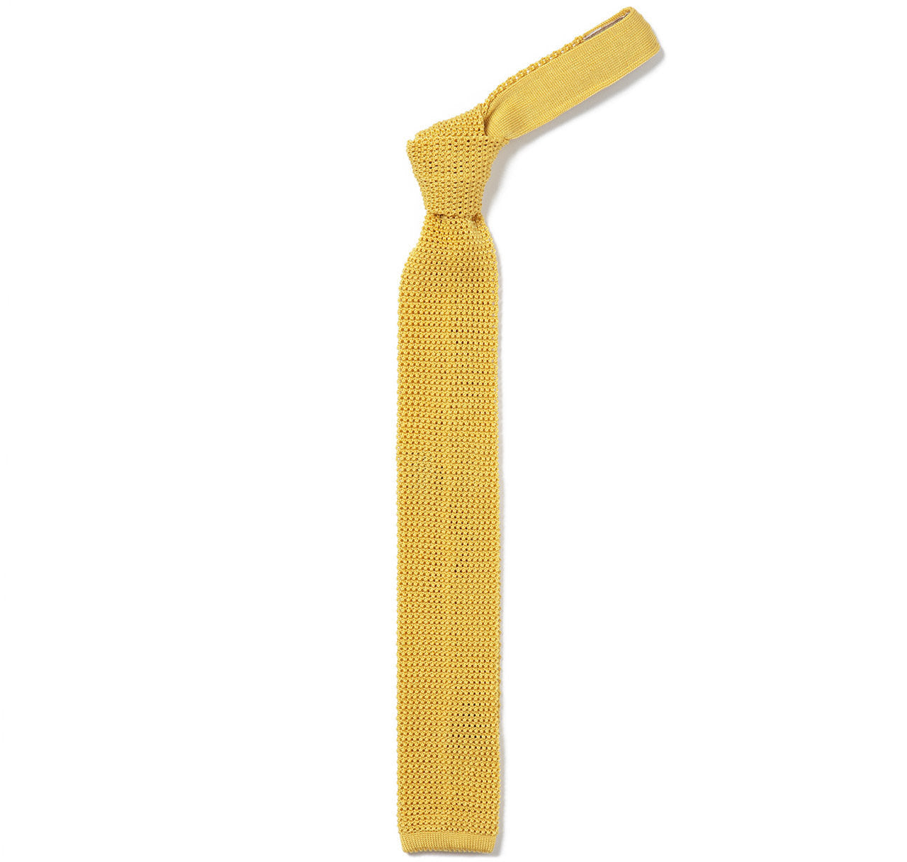 Sir Jack's Classic Knit Silk Tie in Monte Carlo Yellow