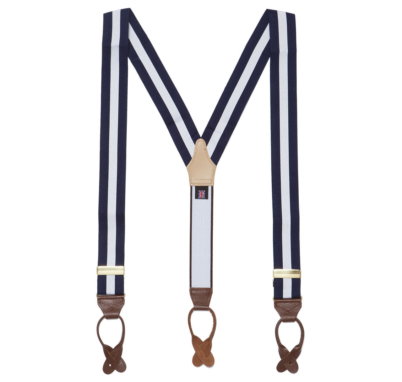Classic Navy and Silver Stripe Brace