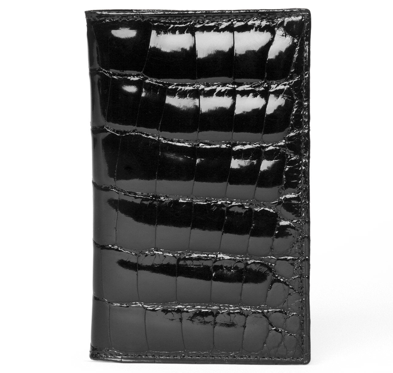 Glazed Black Alligator Travel Wallet