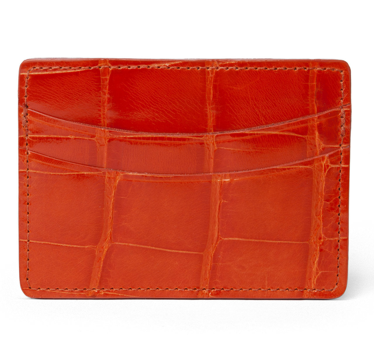 Glazed Orange Alligator Card Holder