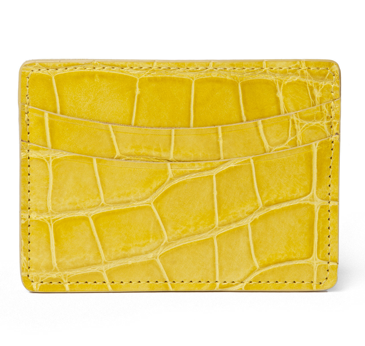 Glazed Yellow Alligator Card Holder