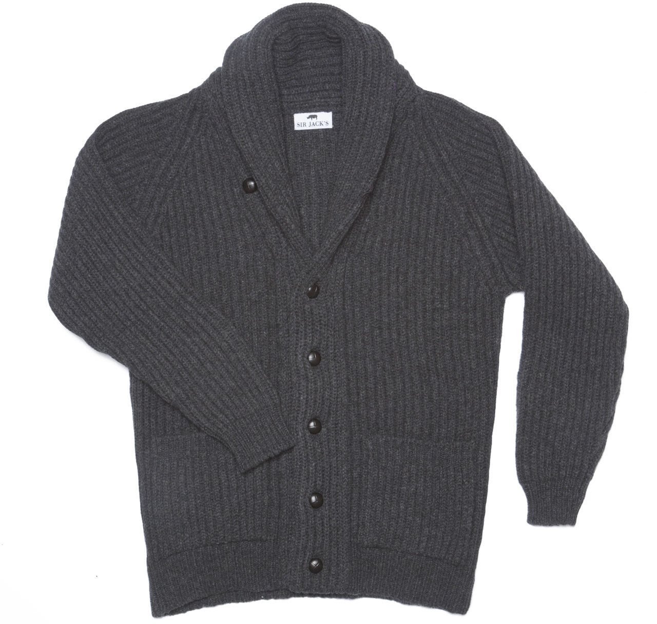Sir Jack's Highland Charcoal Shawl Cardigan Sweater