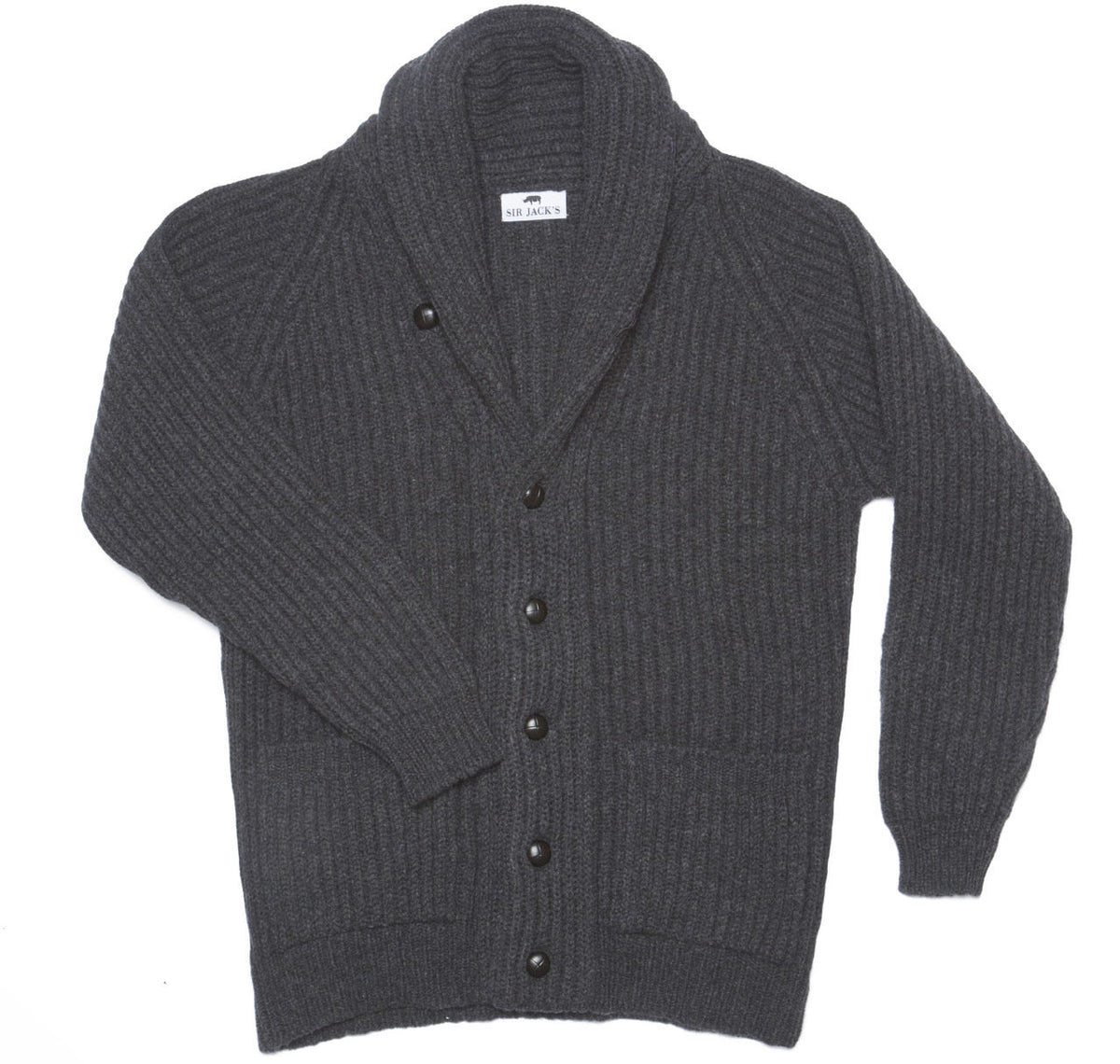 Highland Charcoal Shawl Cardigan Sweater