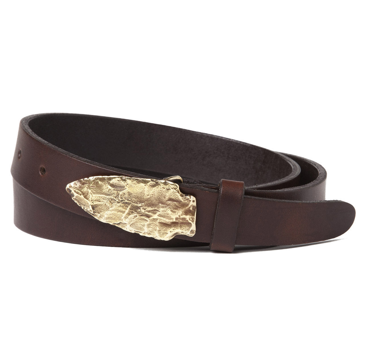 Massasoit Arrow Head Buckle with Brown Leather Belt