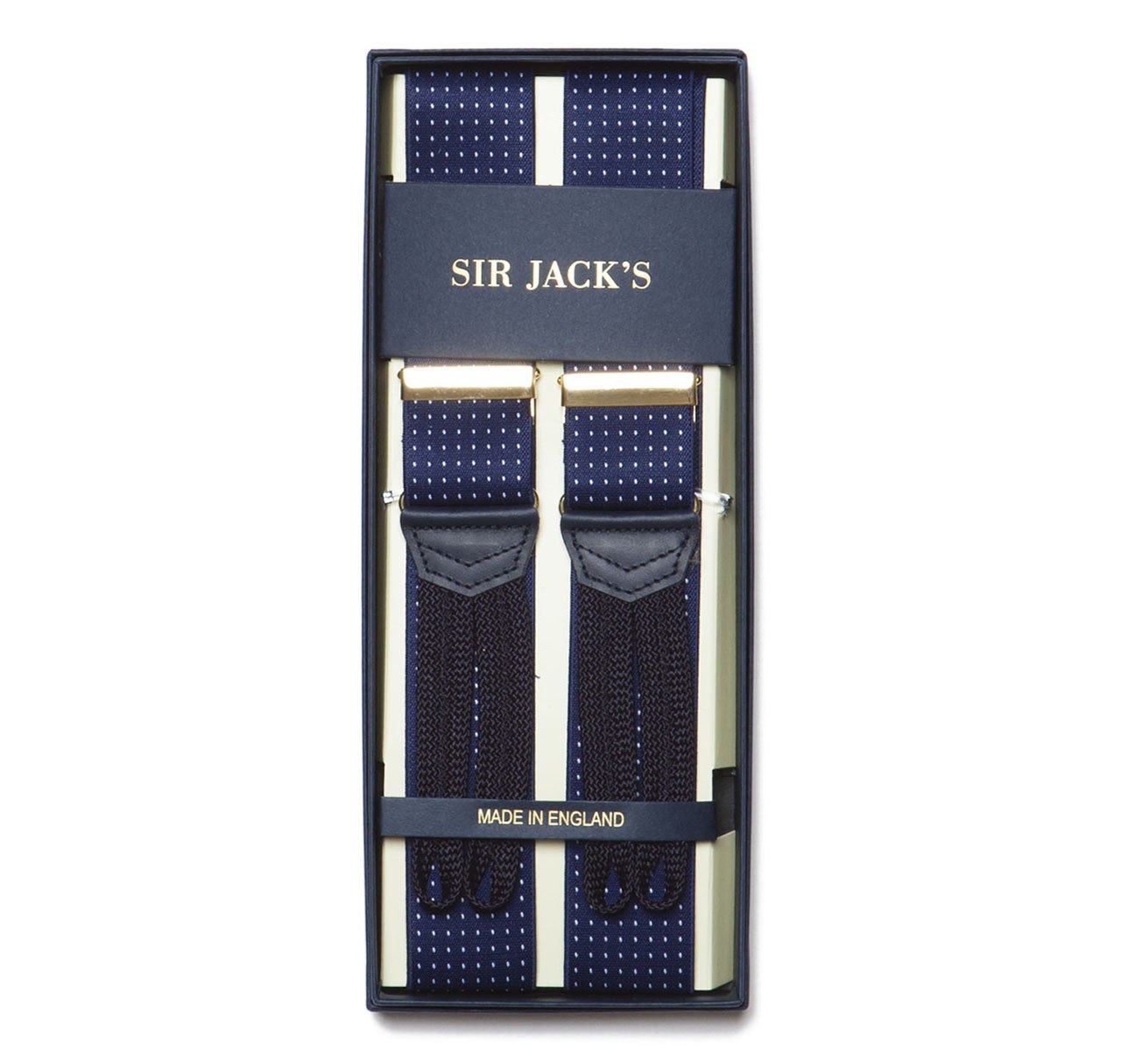 Sir Jack's Navy Pin Dot Brace
