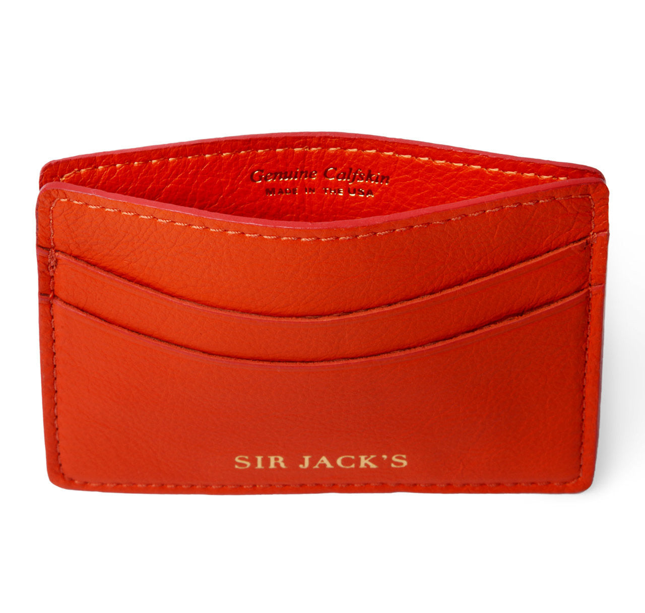 Orange Calfskin Card Holder