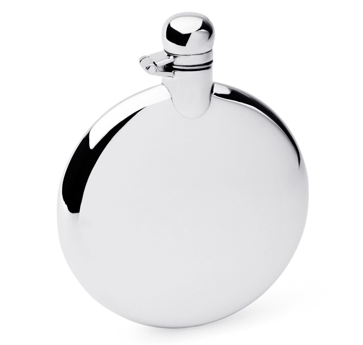 Sterling Silver 4oz Circle Captive Top Flask