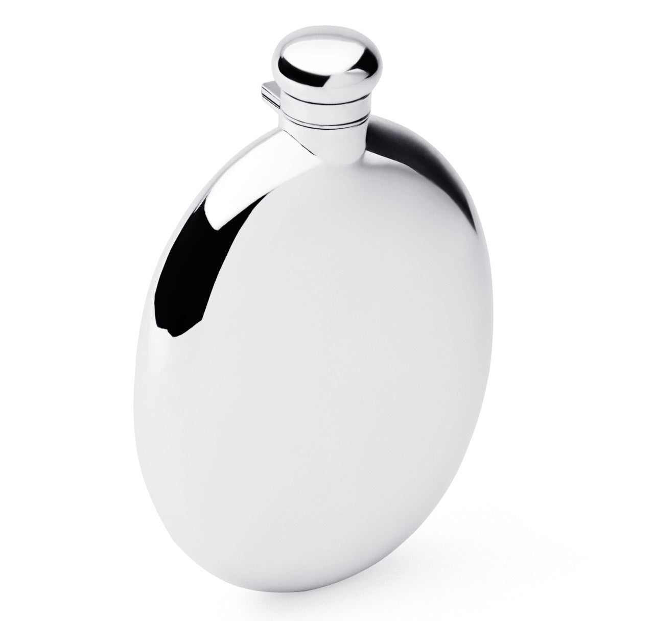 Sterling Silver 5oz Oval Captive Top Flask