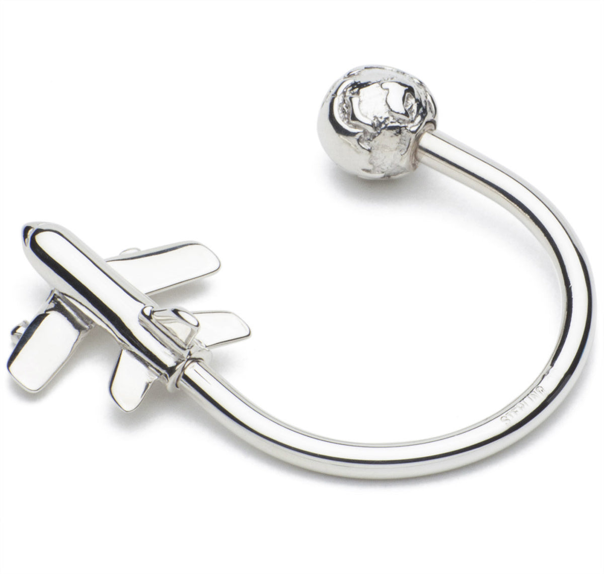 Sterling Silver Airplane Key Ring