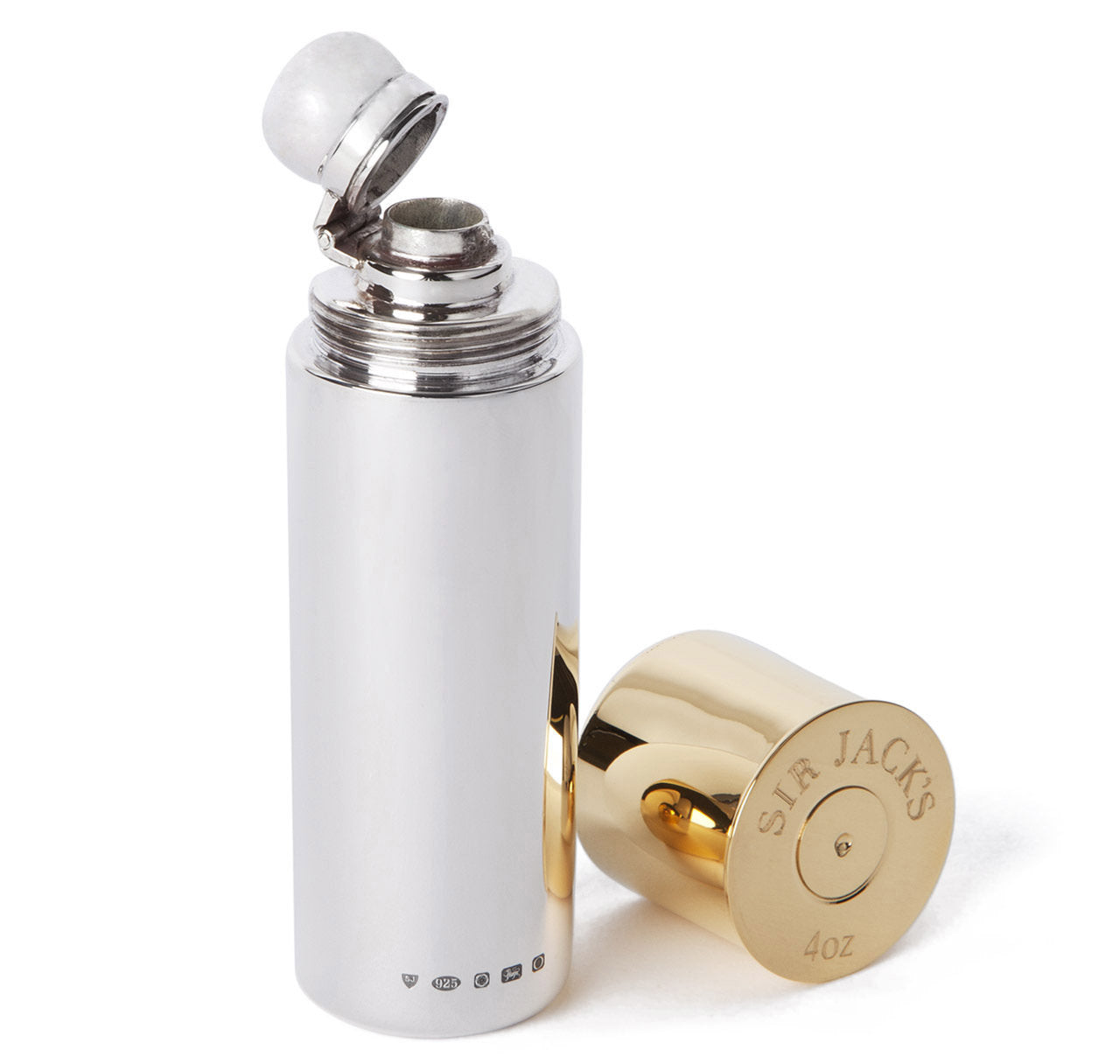 Sterling Silver Cartridge Hip Flask