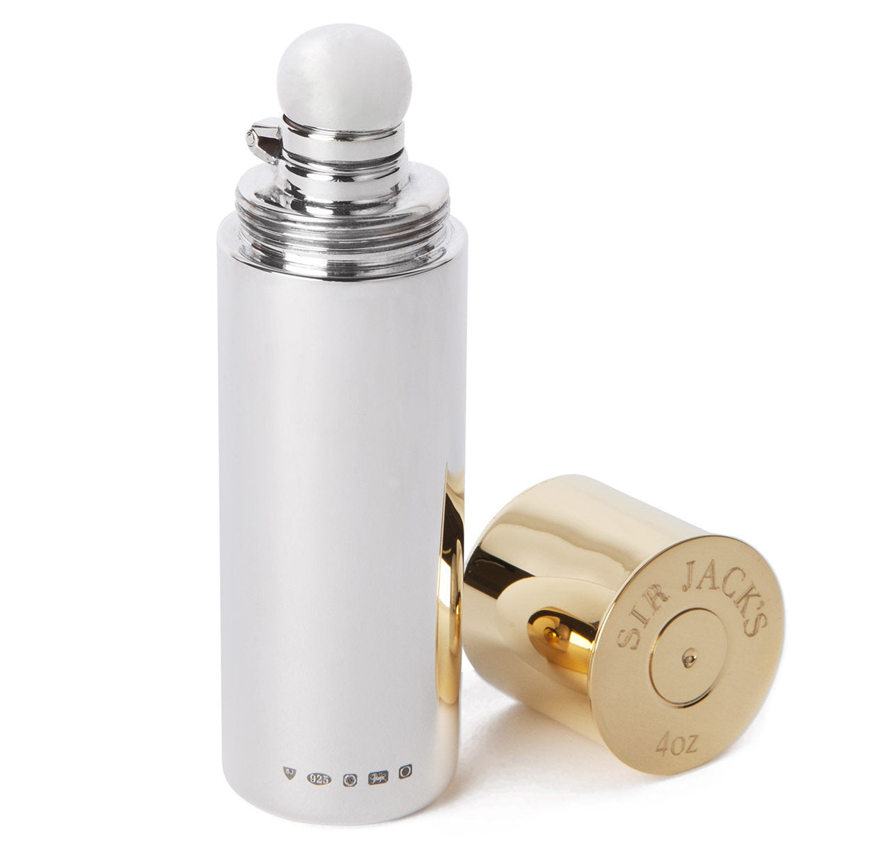 Sterling Silver Cartridge Hip Flask