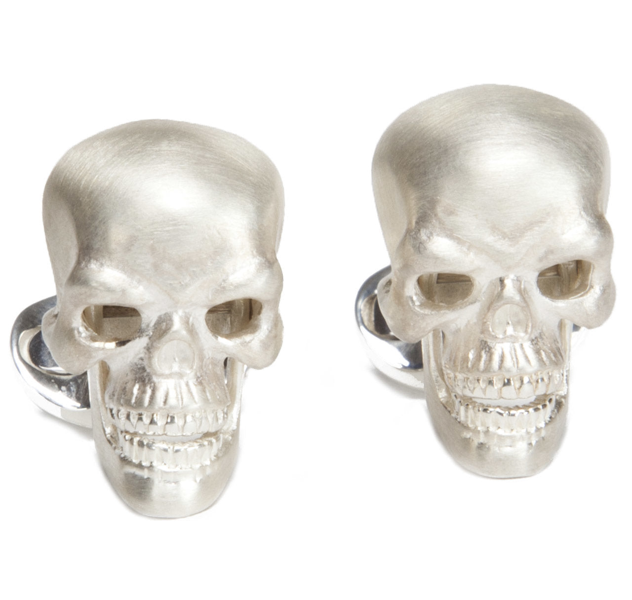 Sterling Silver Skull & Diamond Eyes Cufflinks