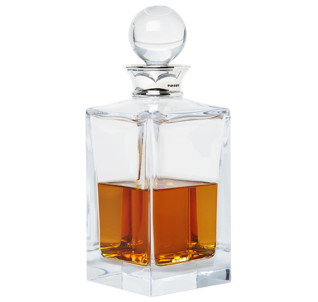 Sir Jack's Sterling Silver & Crystal Square Whiskey Decanter