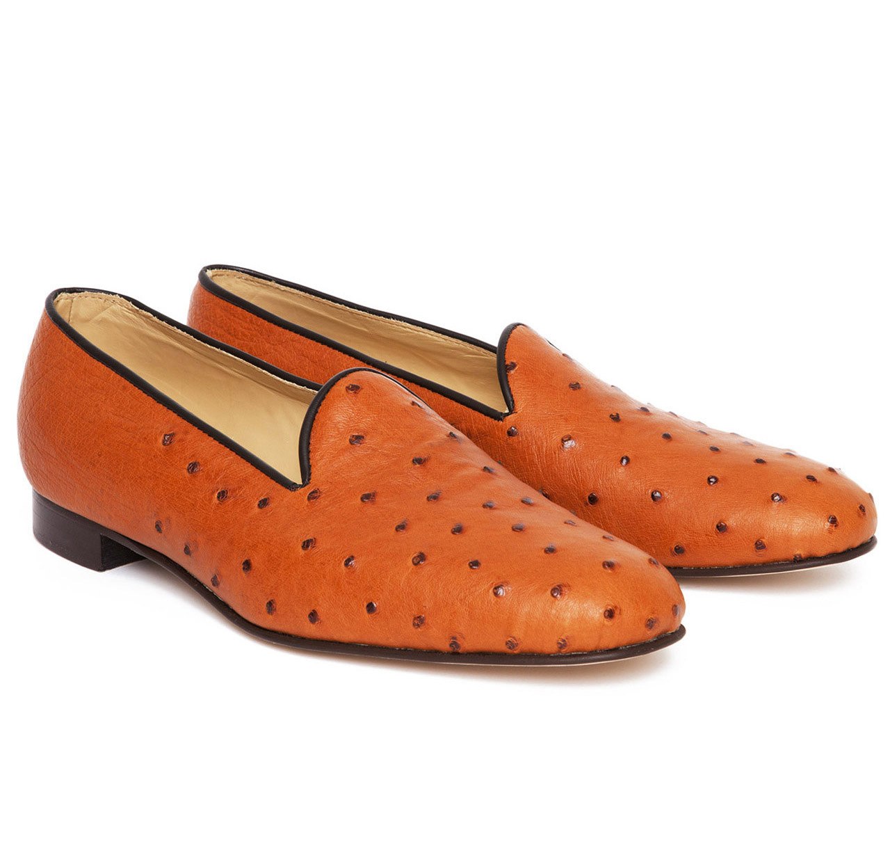 Tan Ostrich Albert House Shoes