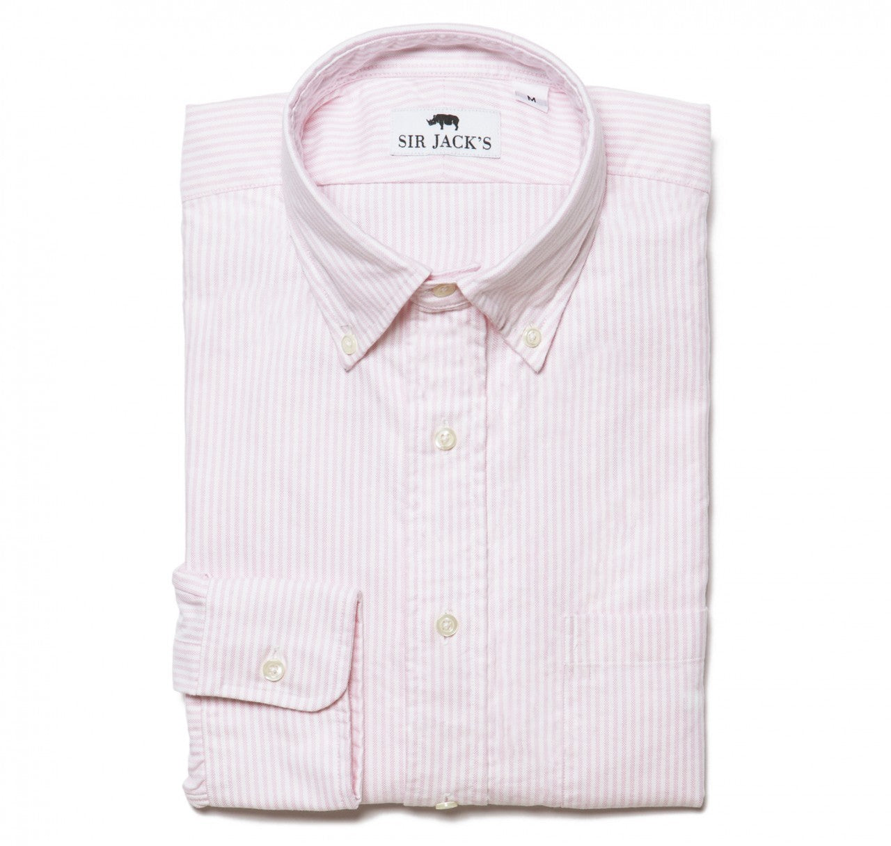 Washed Oxford Shirt in Pink & White Stripe
