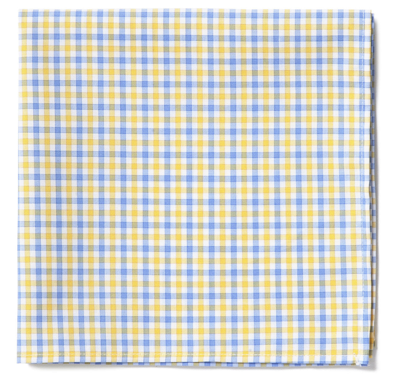 Yellow & Blue Gingham Pocket Square