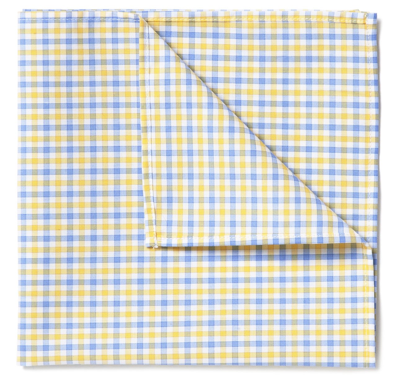 Yellow & Blue Gingham Pocket Square