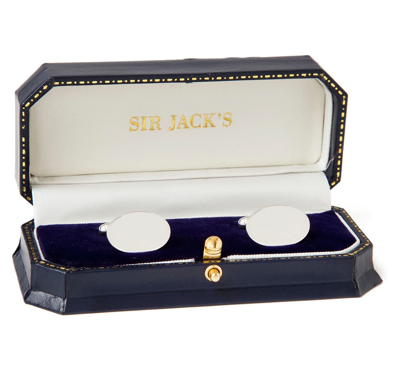 Sir Jack's Sterling Oval Cufflinks
