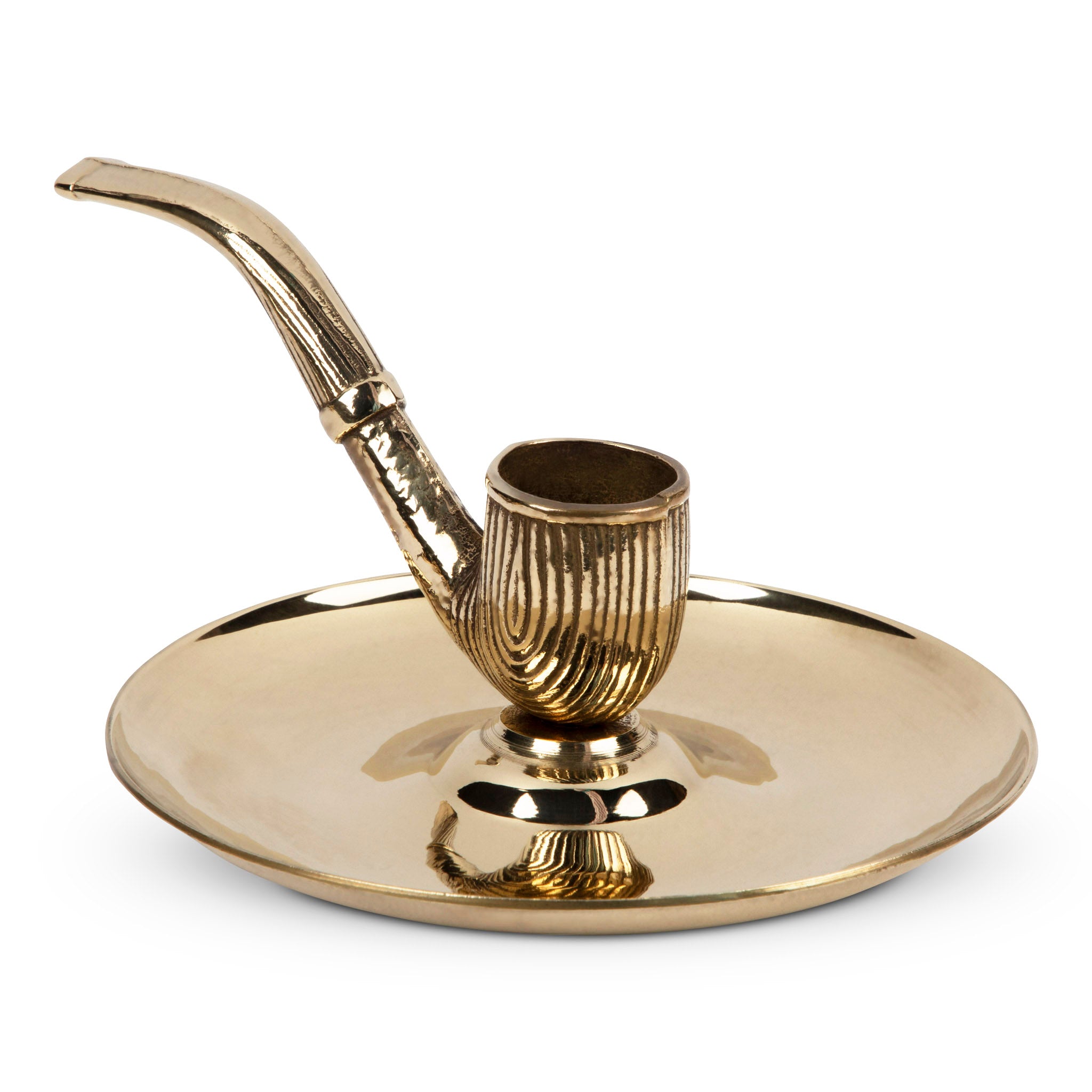 Vintage Brass Pipe Match Holder Ashtray